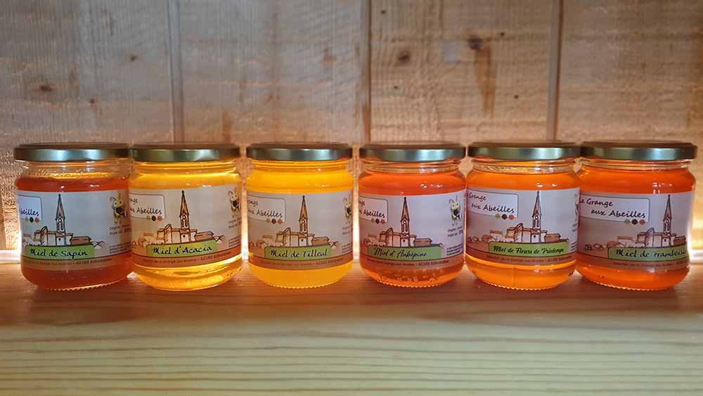 Lot de 5 pots de miel au choix de 250g - La Grange aux Abeilles